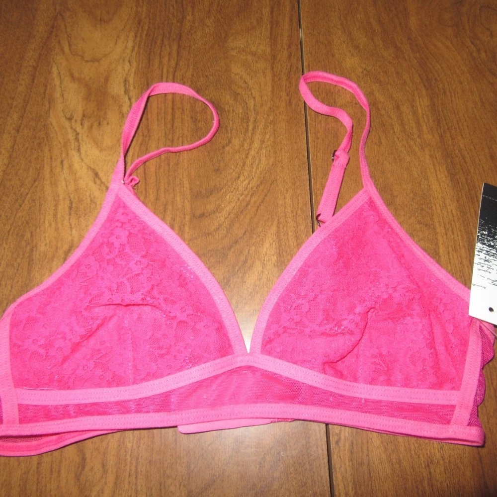 Kensie Small Hot Pink Mesh Wirefree Bra NWT